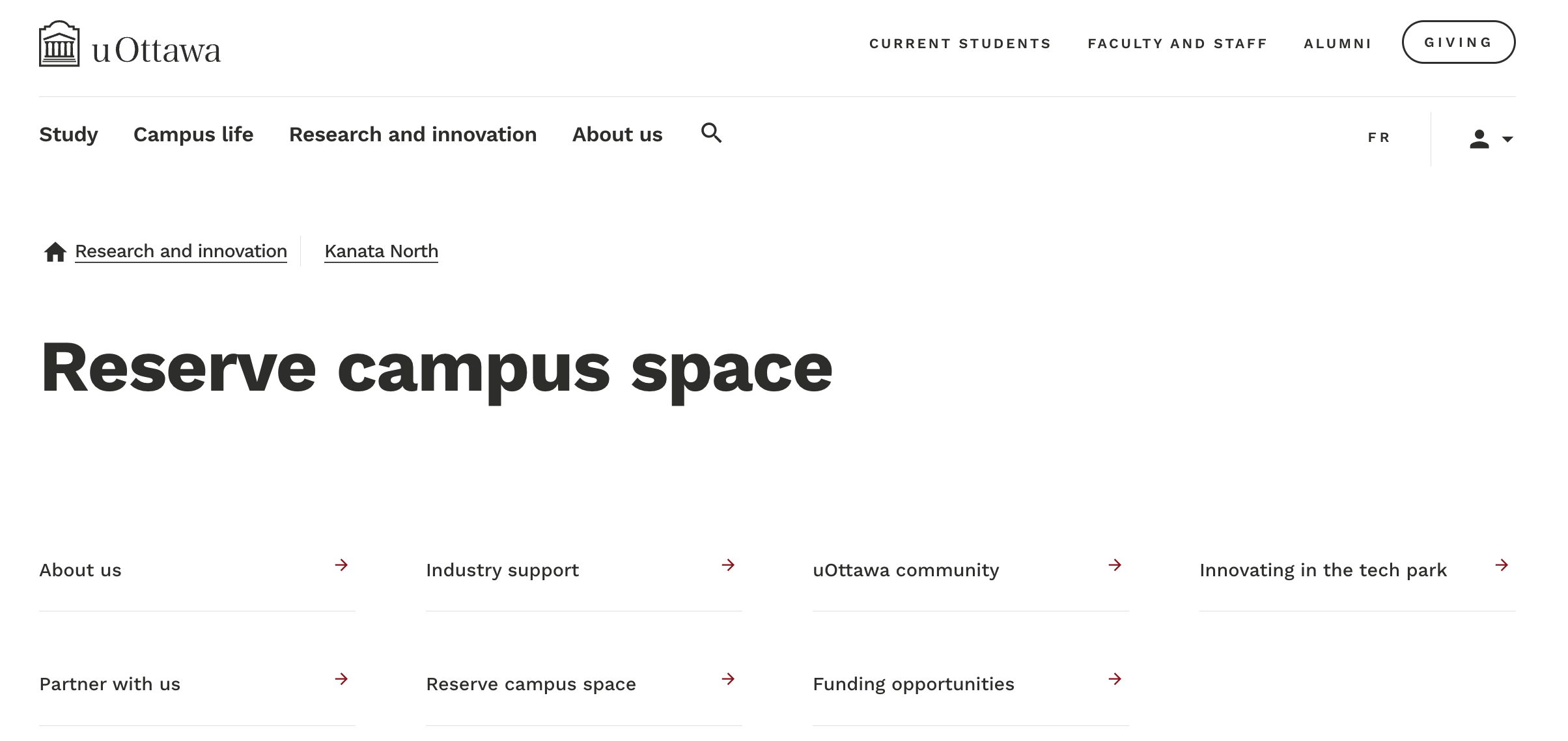 Reserve Campus Space page redesign