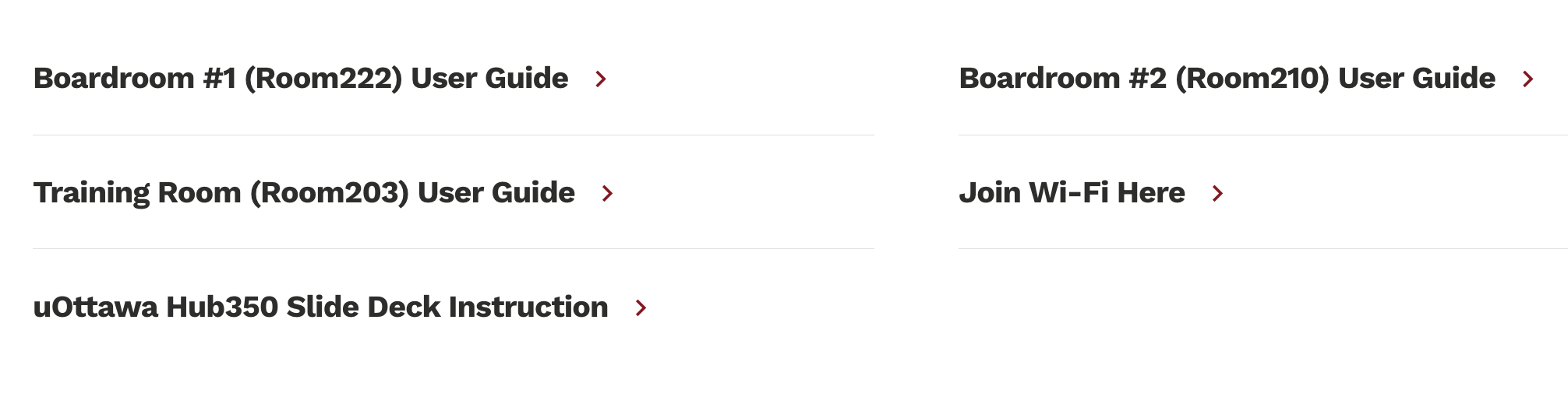 Web-based room user guides